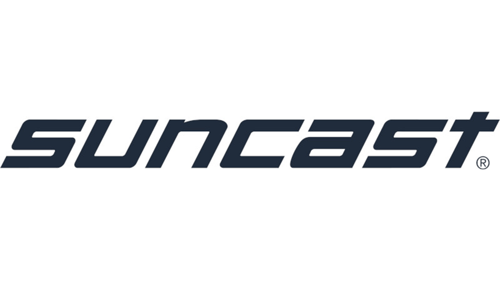 Logo of Suncast, featuring the word "suncast" in bold, dark letters, with the ® symbol indicating a registered trademark.