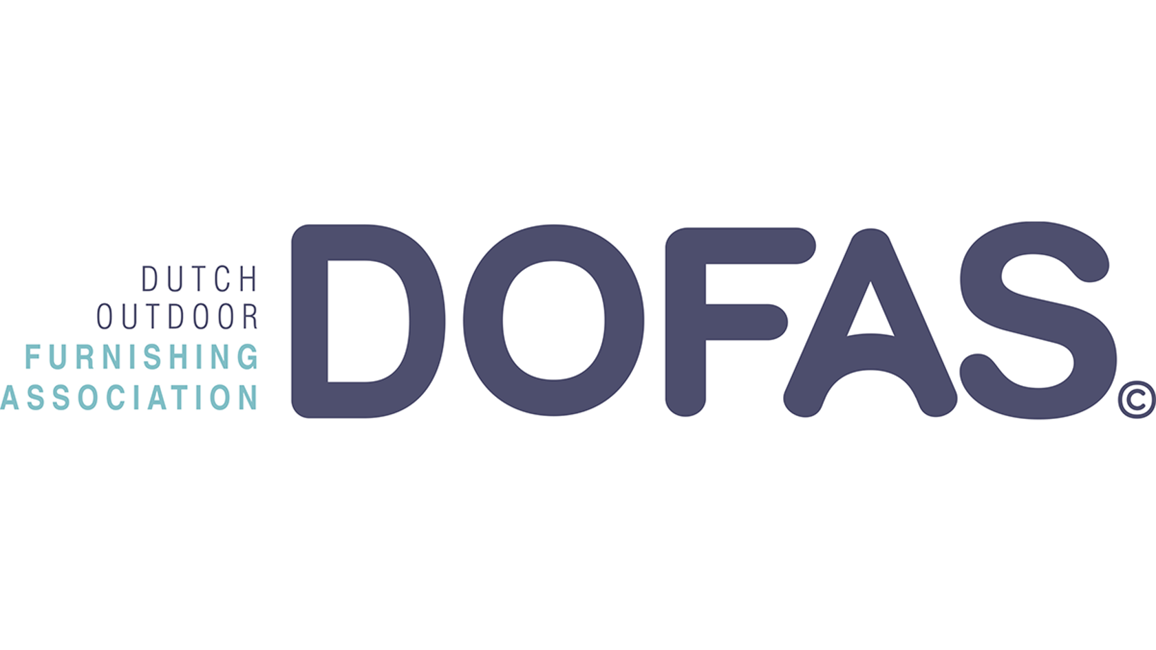 Logo of the Dutch Outdoor Furnishing Association (DOFAS) featuring the full name beside the acronym in modern typography.